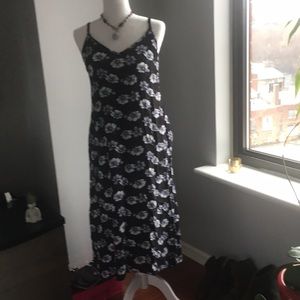 Summer cotton sleeveless dress navyflowered small